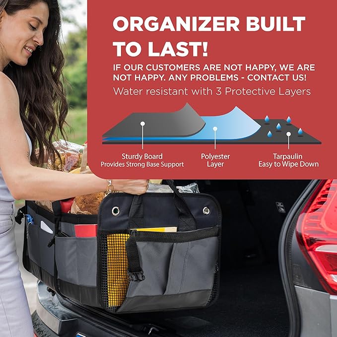 TRUNKCRATEPRO Trunk Organizer For Car, Truck | Premium Adjustable Multi