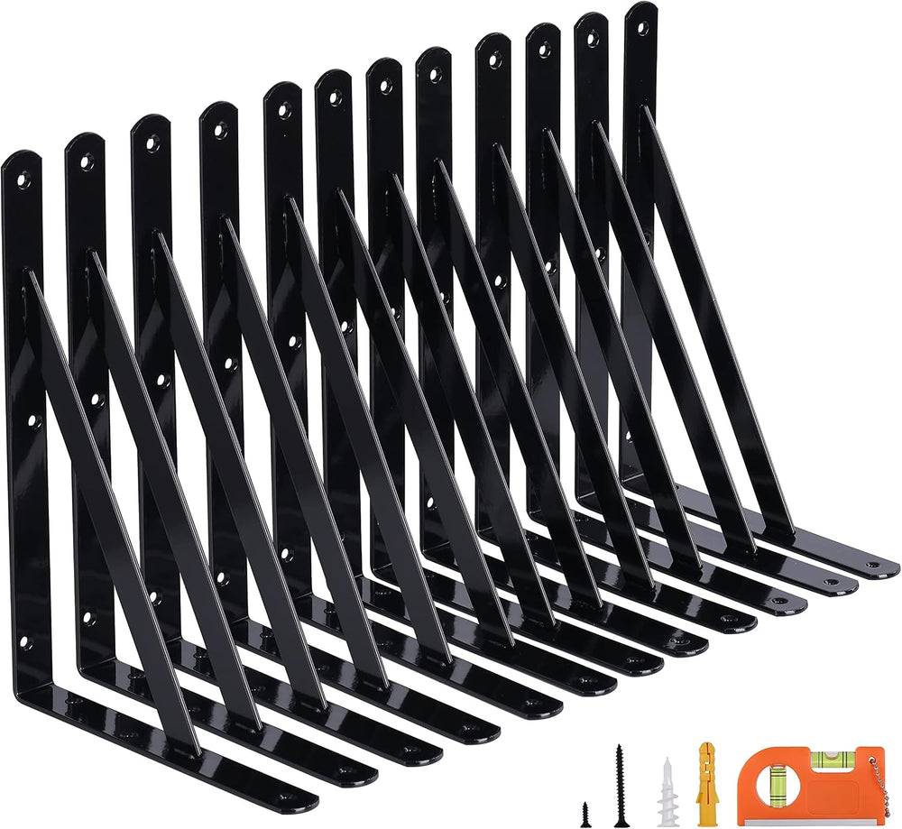 NEODROP 12-Pack 12 Inch Heavy Duty Shelf Brackets, Large Wall Bracket for Flo...