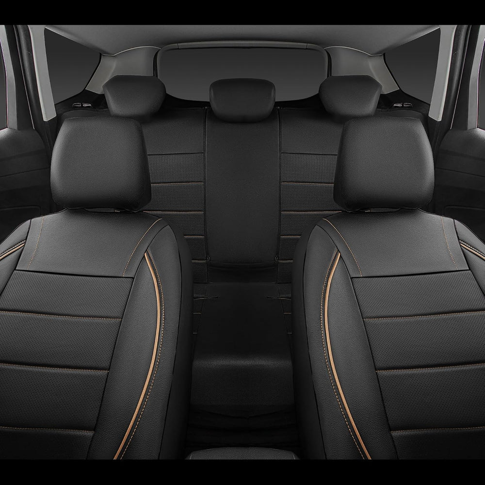 CAR PASS Universal FIT Piping Leather Two Front Seat Covers, Waterproof Faux ...