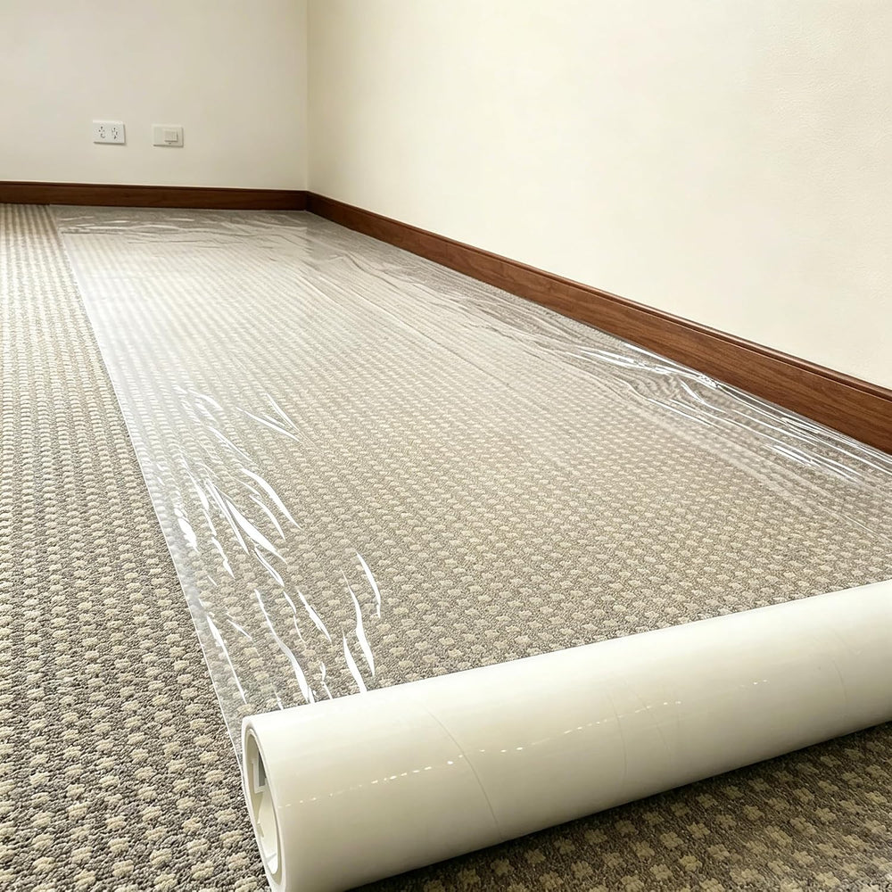 YADI Carpet Protection Film Adhesive, 24" x 200' Clear Carpet Protec...