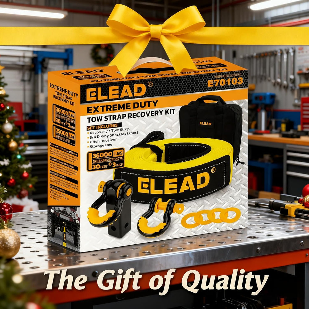 3" x 30Ft Recovery Tow Strap Heavy Duty with Hooks - 36000 LBS Break Str...