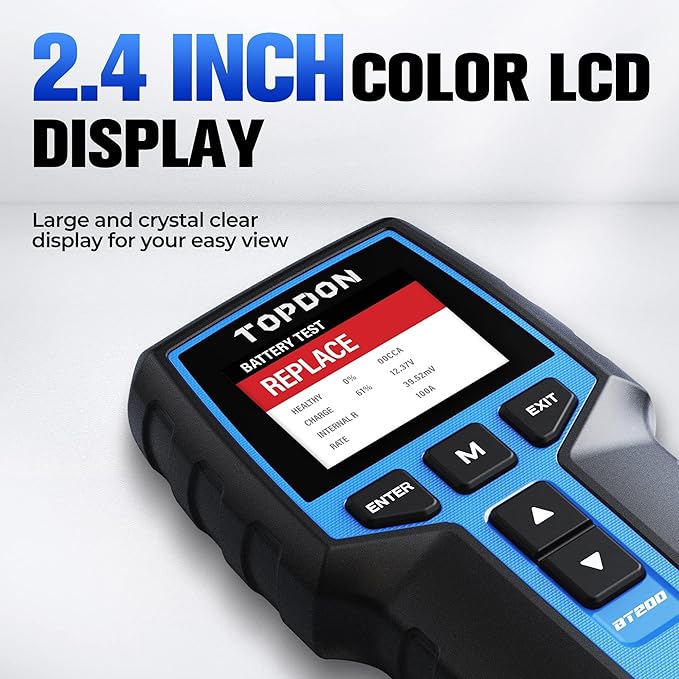 Car Battery Tester 24V 12V Load Tester, TOPDON BT200 100-2000CCA Automotive