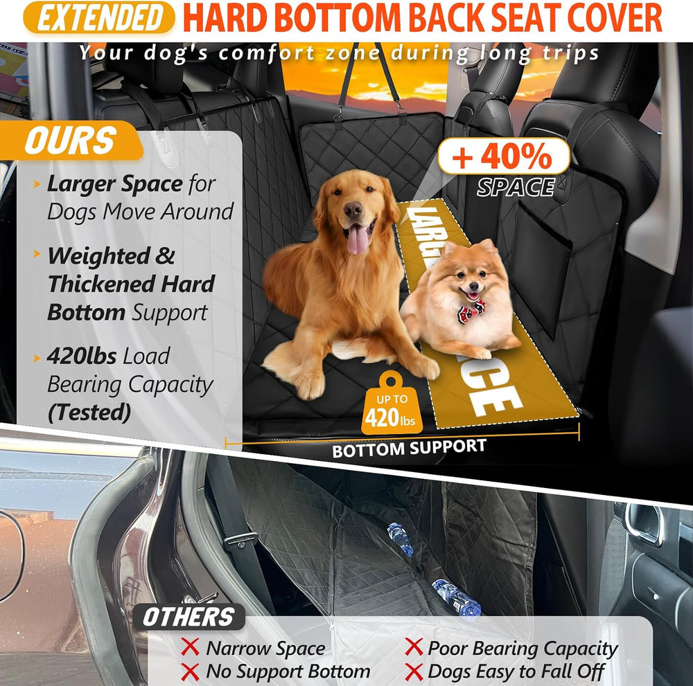 Hard Bottom Dog Car Seat Cover for Back Seat, Back Seat Extender
