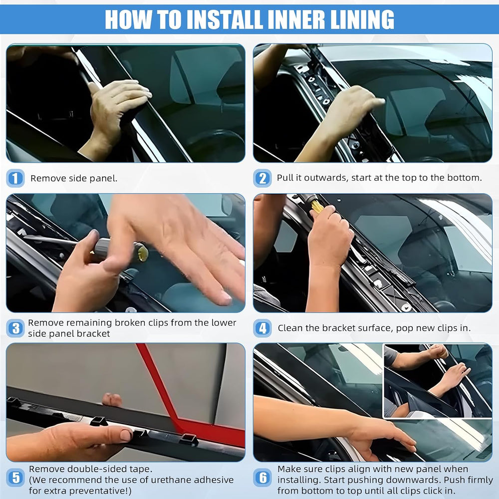 4 PCS Windshield A-Pillar Trim Molding Set Compatible with Ford Explorer 2011...