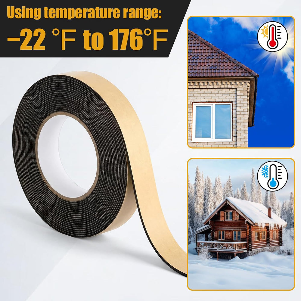 2 Pack 1in x 50ft Butyl Tape Double Sided, 47mil Thick, Black