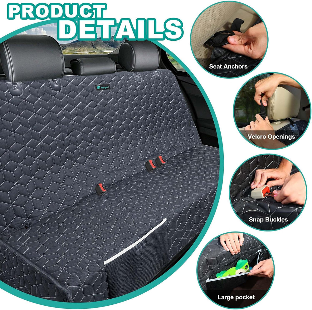 Meginc Dog Car Seat Covers for Back Seat, 61" W Bench Seat Covers for Truck