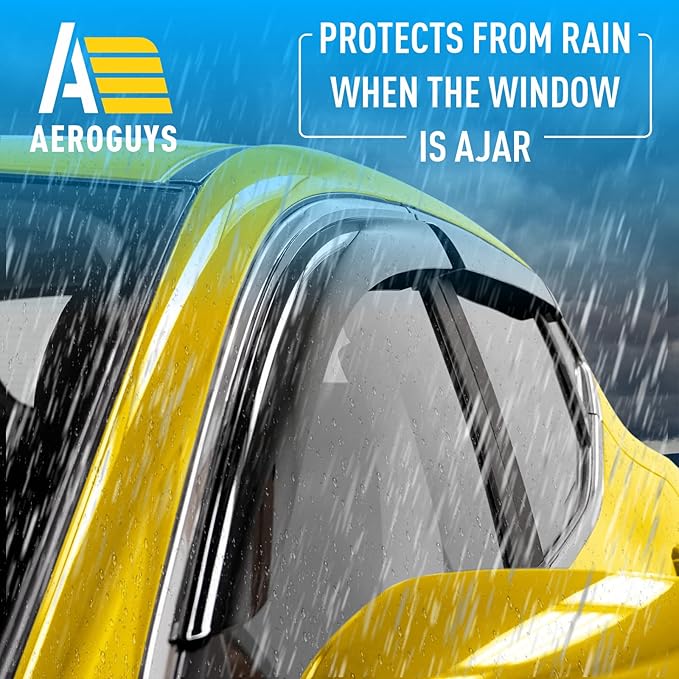 Extra Durable Window Deflectors Tape-On Window Visors Rain Guards Fit (6pcs)