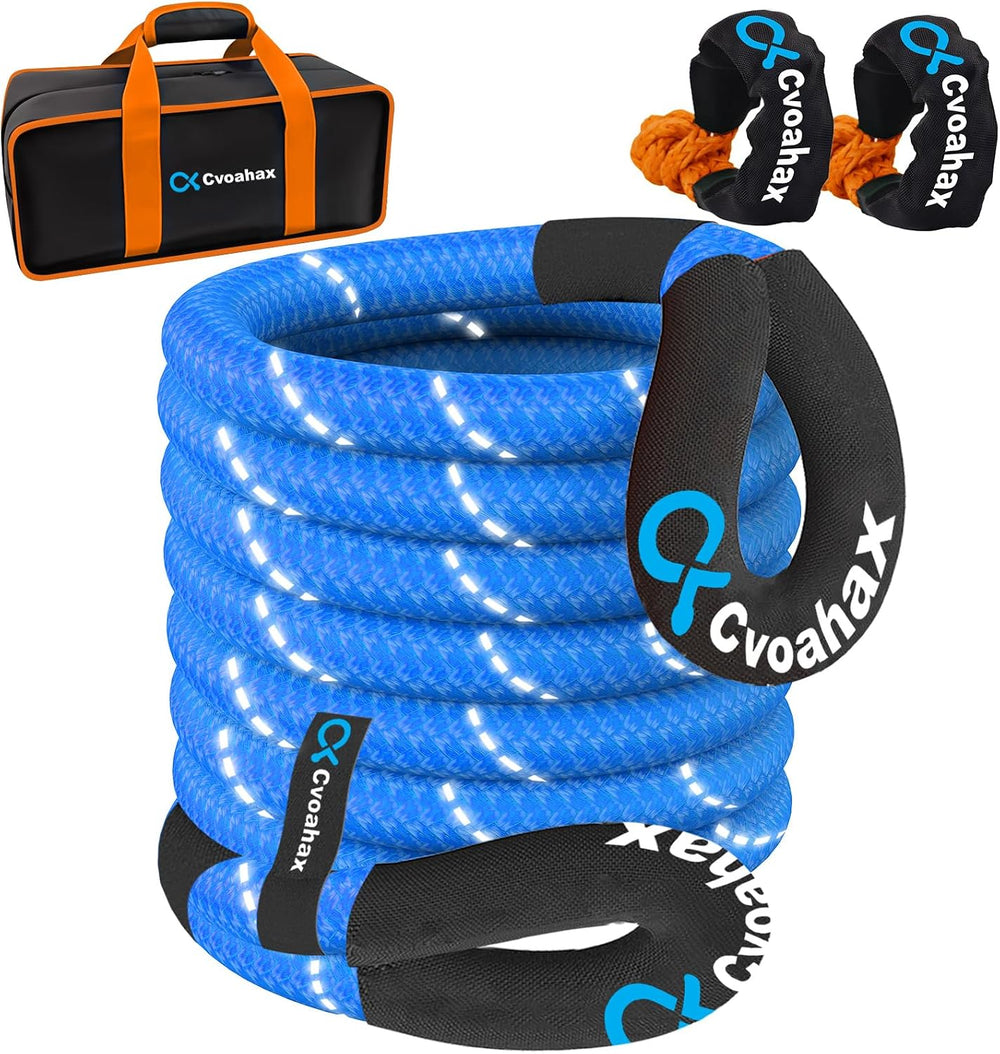 Kinetic Recovery Rope(Reflective) 1" x30ft Tow Rope with Soft Shackle | ...