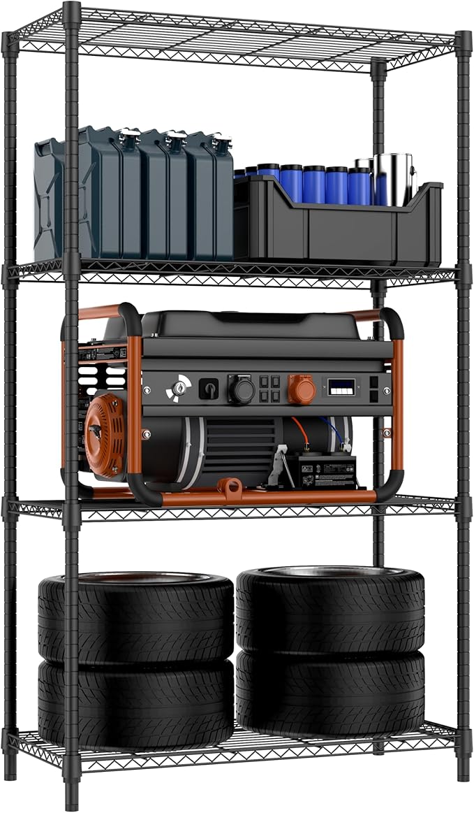1000 lbs 4 Tier Shelf Metal Storage Shelves Shelving Wire Rack Heavy Duty