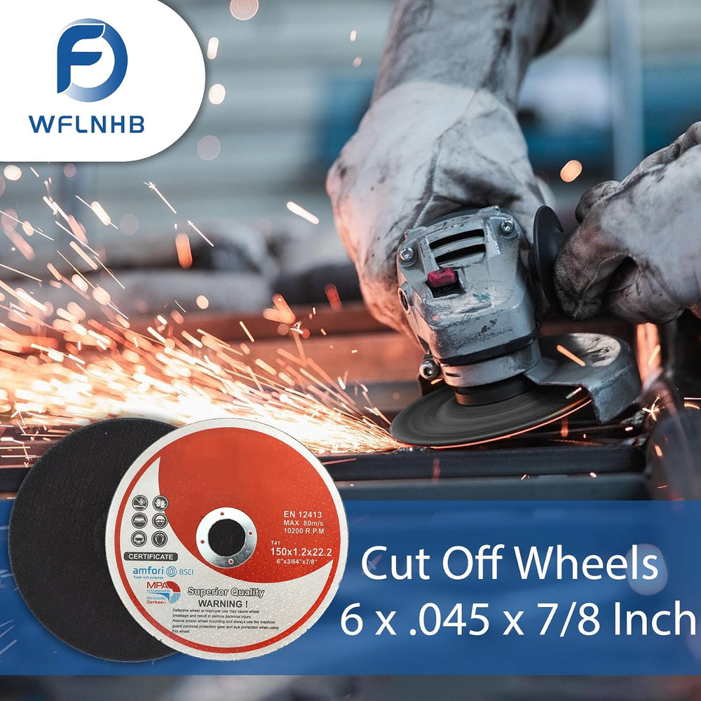 WFLNHB 50 Pack 6 Inch Cut Off Wheels for Metal and Stainless Steel Cutting Di...