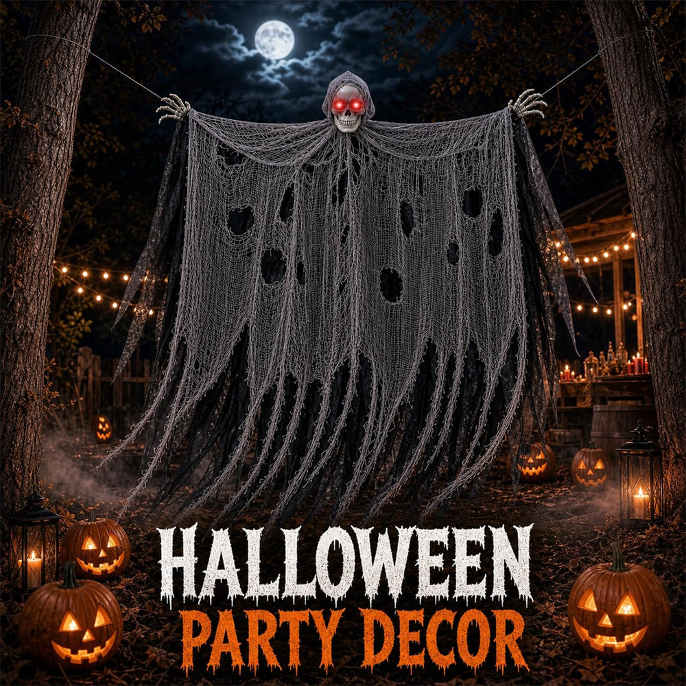 HOMELEX 5 FT Floating Skeleton Ghost Halloween Decor, 4 FT Wide