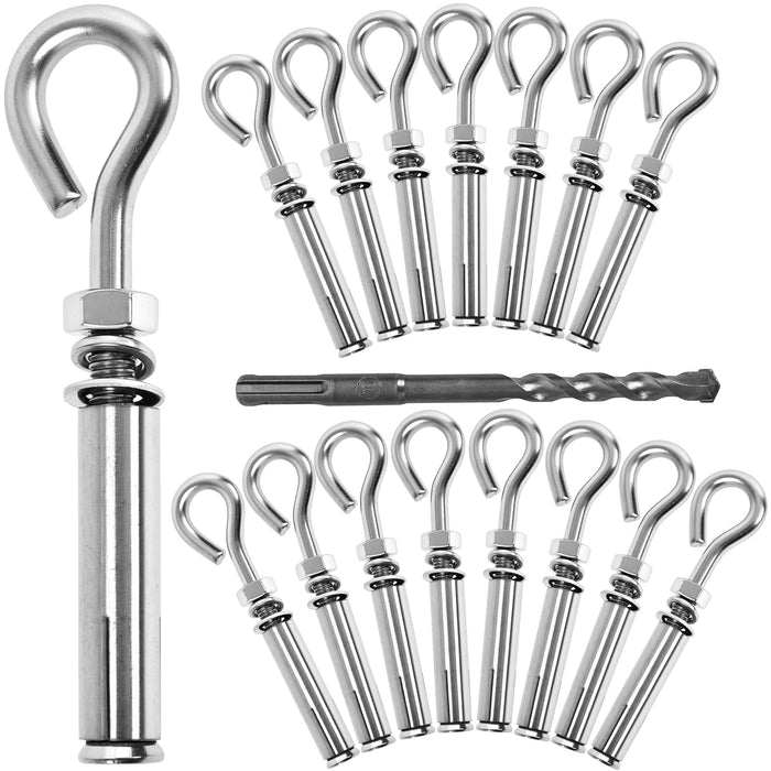 32 Pack 1/4" X 3-1/2" Expansion Eye Bolt,Concrete Eyebolt Anchors