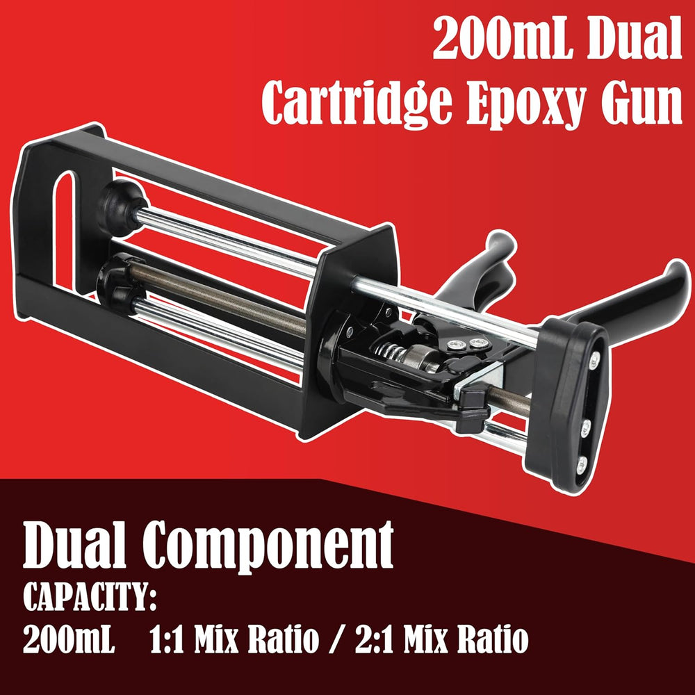 200ml Epoxy Gun Dual Cartridge, High Thrust Dual Component Cartridge Gun, 1:1...