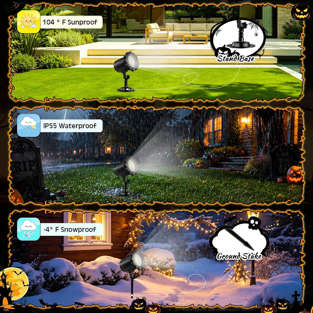 Halloween Projector Light Outdoor Upgraded Patterns(Ghost Bride)