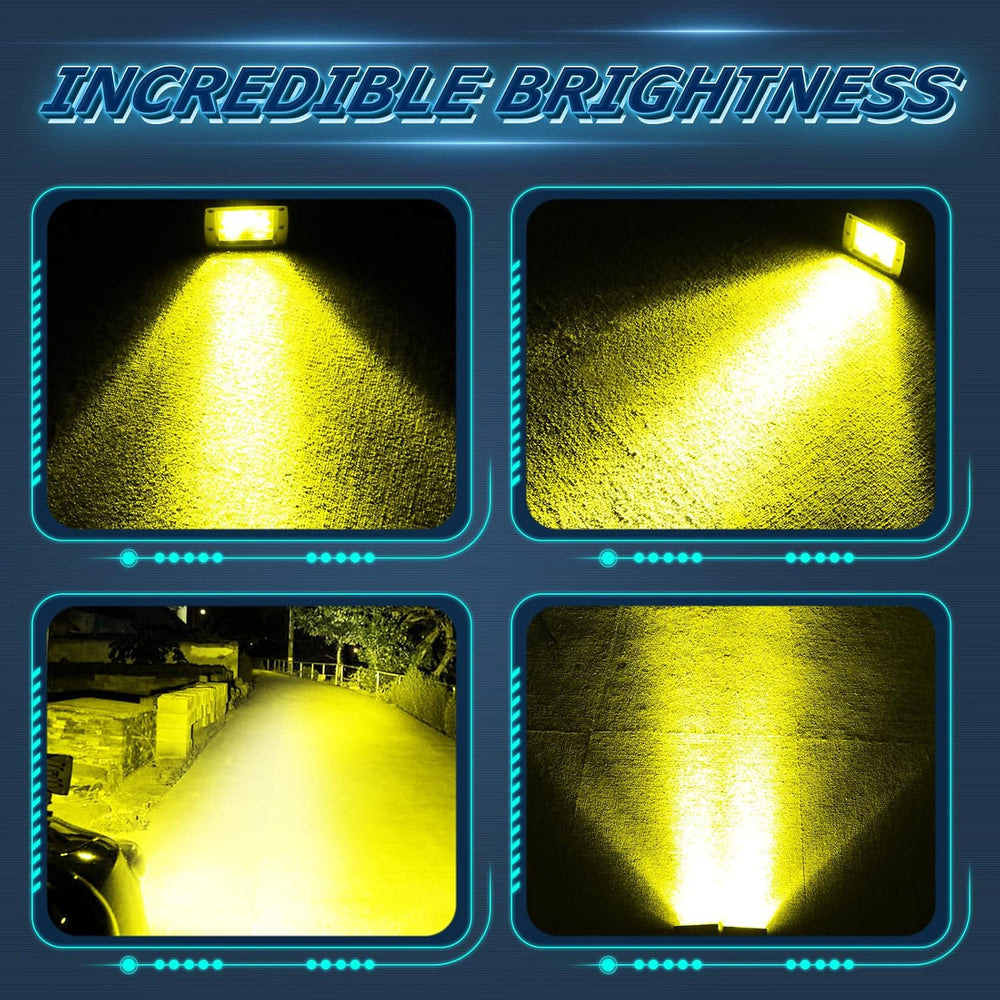 Amber LED Cube Lights, Niwaker 2Pcs 3 Inch 100W CREE LED Pods Spot Ditch Ligh...