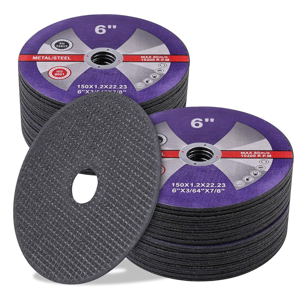 100 Pack Cut Off Wheels, 6" x 0.5" x 7/8"