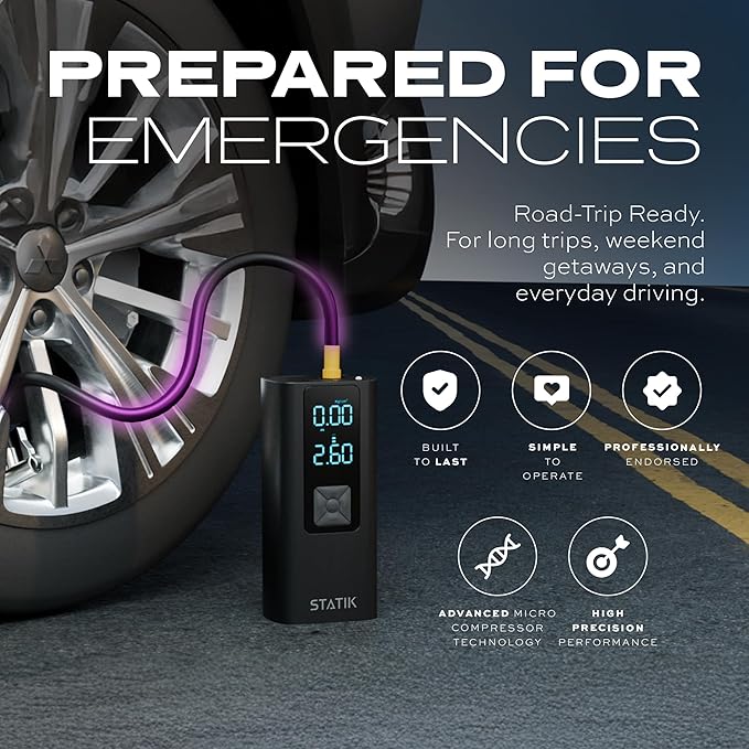 STATIK TireHero Car Tire Inflator Portable Air Compressor