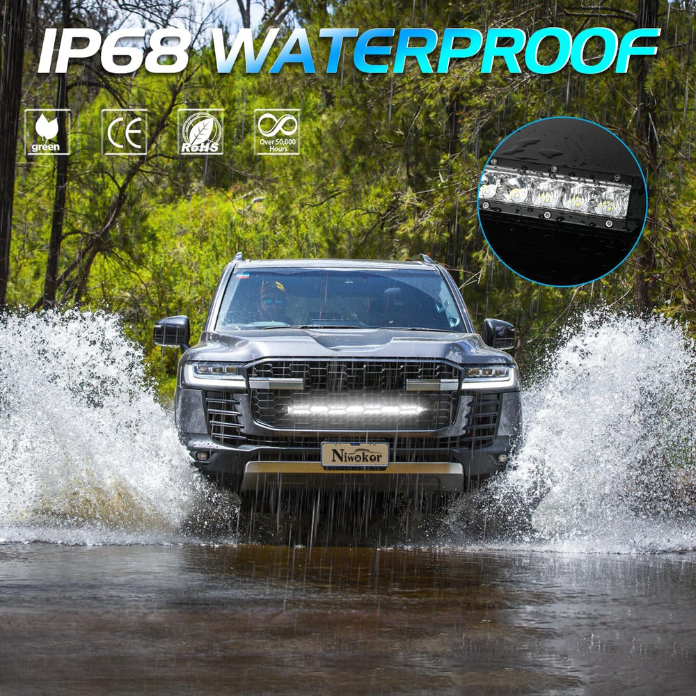 20 Inch LED Light Bar, Niwaker 100W Single Row Light Bar Spot Flood Combo Wor...