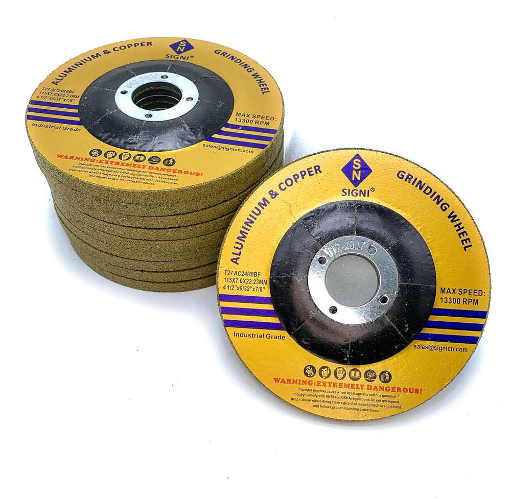 Signi Aluminum Grinding Wheel 4 1/2 for Aluminum Copper Non-Ferrous 10 Pack (...
