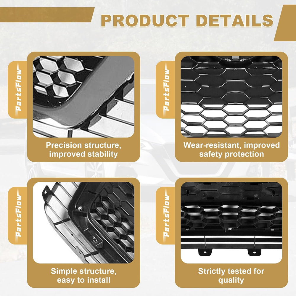 PartsFlow Front Upper Bumper Grille Hood Mesh Grill Assembly Compatible with ...