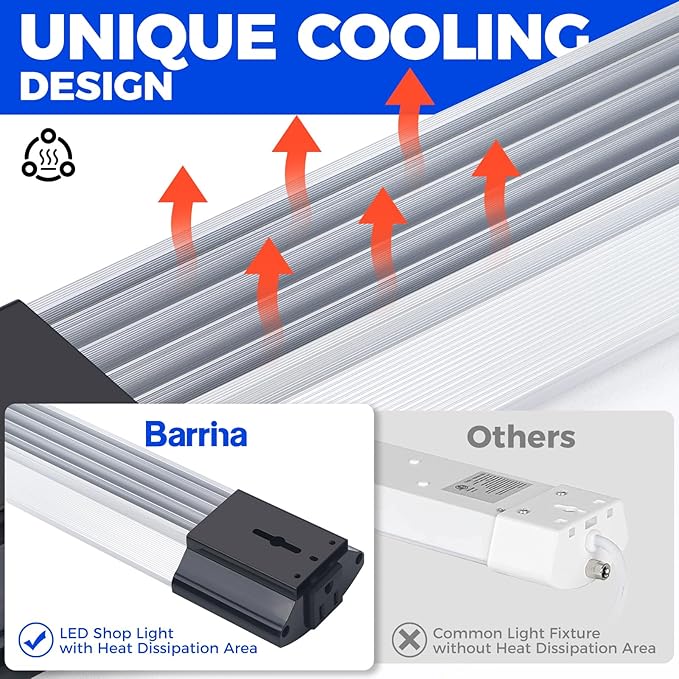 Barrina BS84 LED Shop Lights for Workshop 4FT, 6500K Utility Shop Lights (6 P...