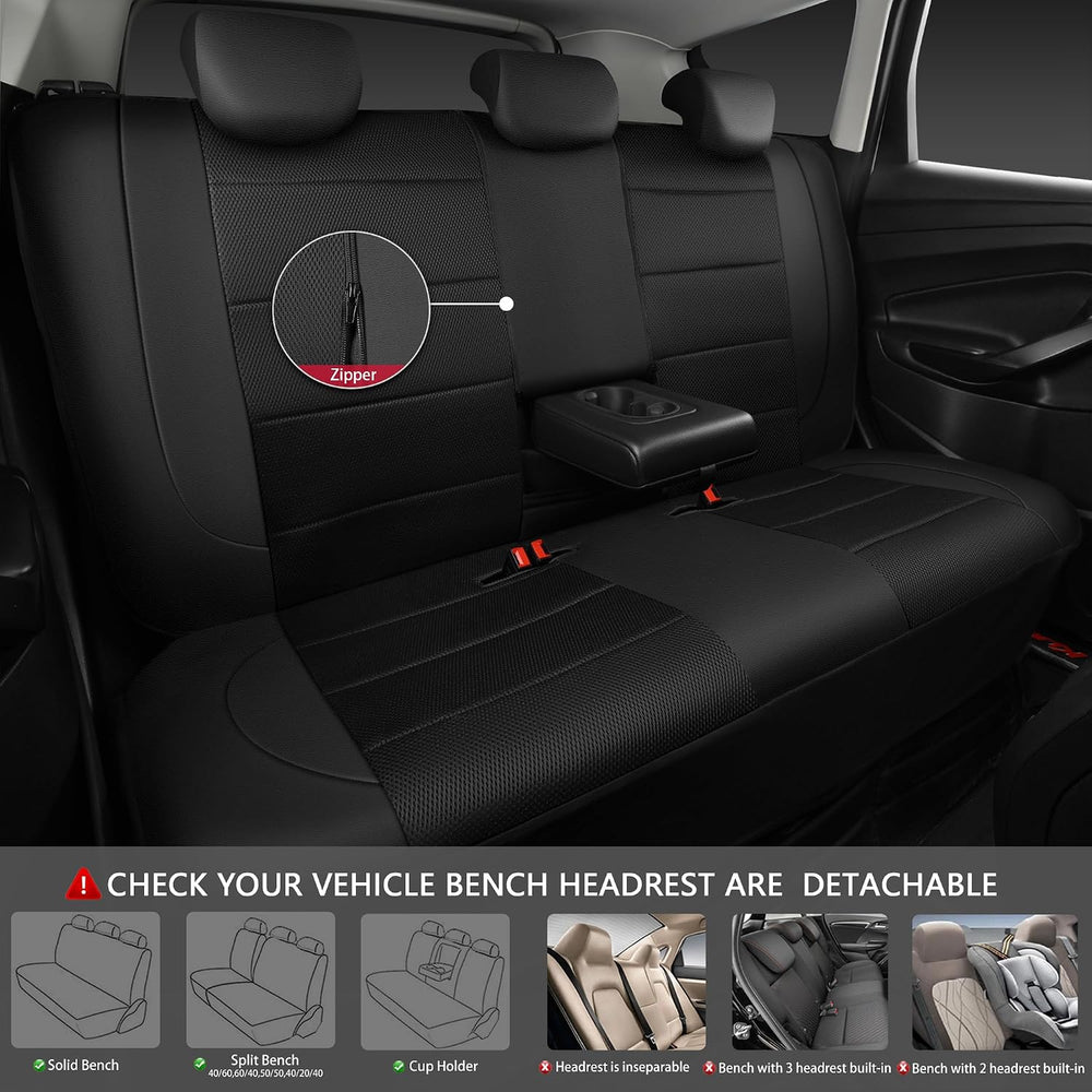 CAR PASS Leather and 3D Air Mesh Universal Fit Car Seat Covers, for Sedans,Tr...