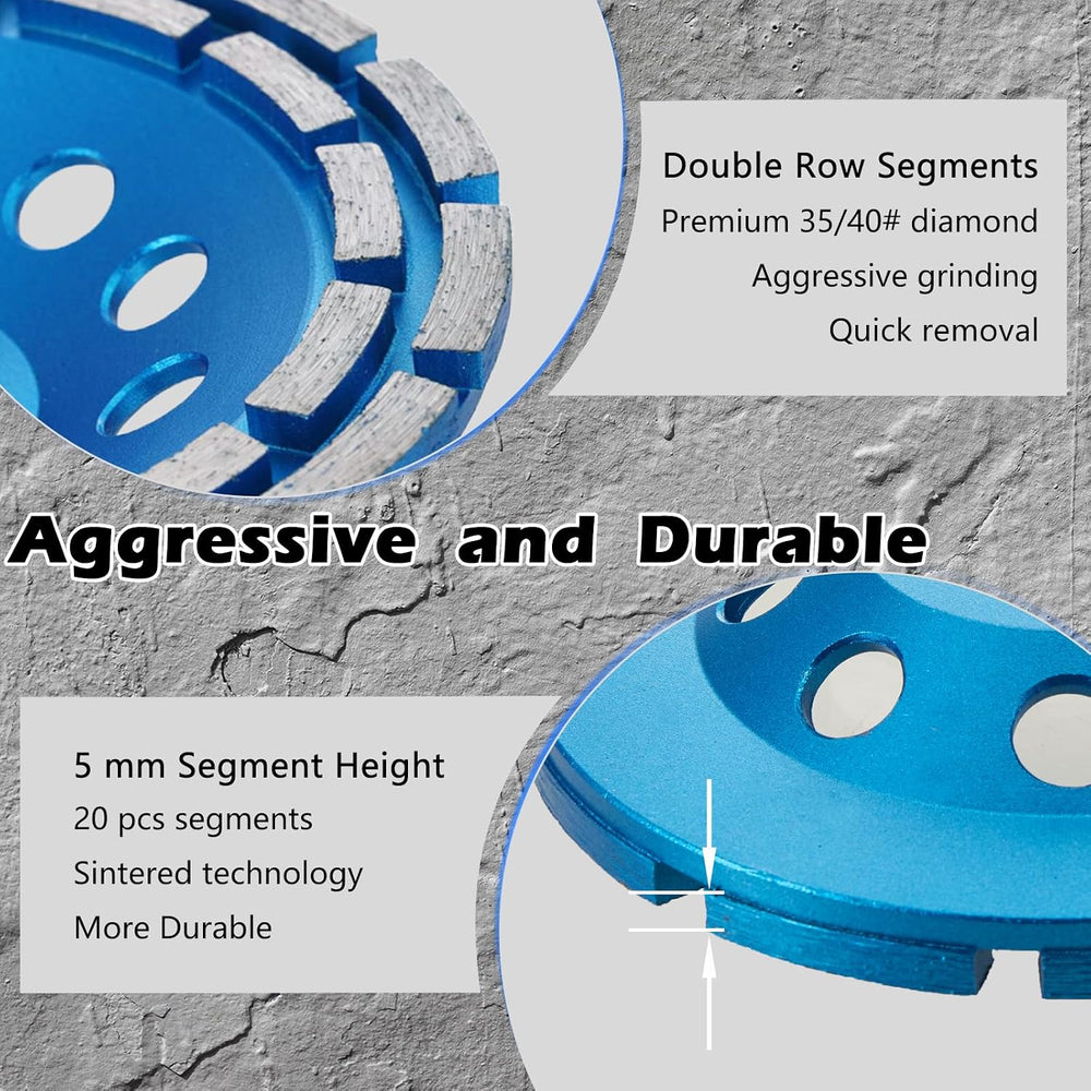 5 inch Diamond Cup Grinding Wheel,5/8"-11 Arbor Concrete Grinder Wheel D...