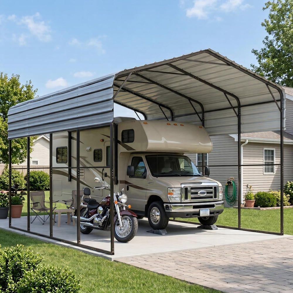 YOLENY 14x20FT RV Carport, Outdoor Heavy Duty Metal Car Ports with Galvanized...