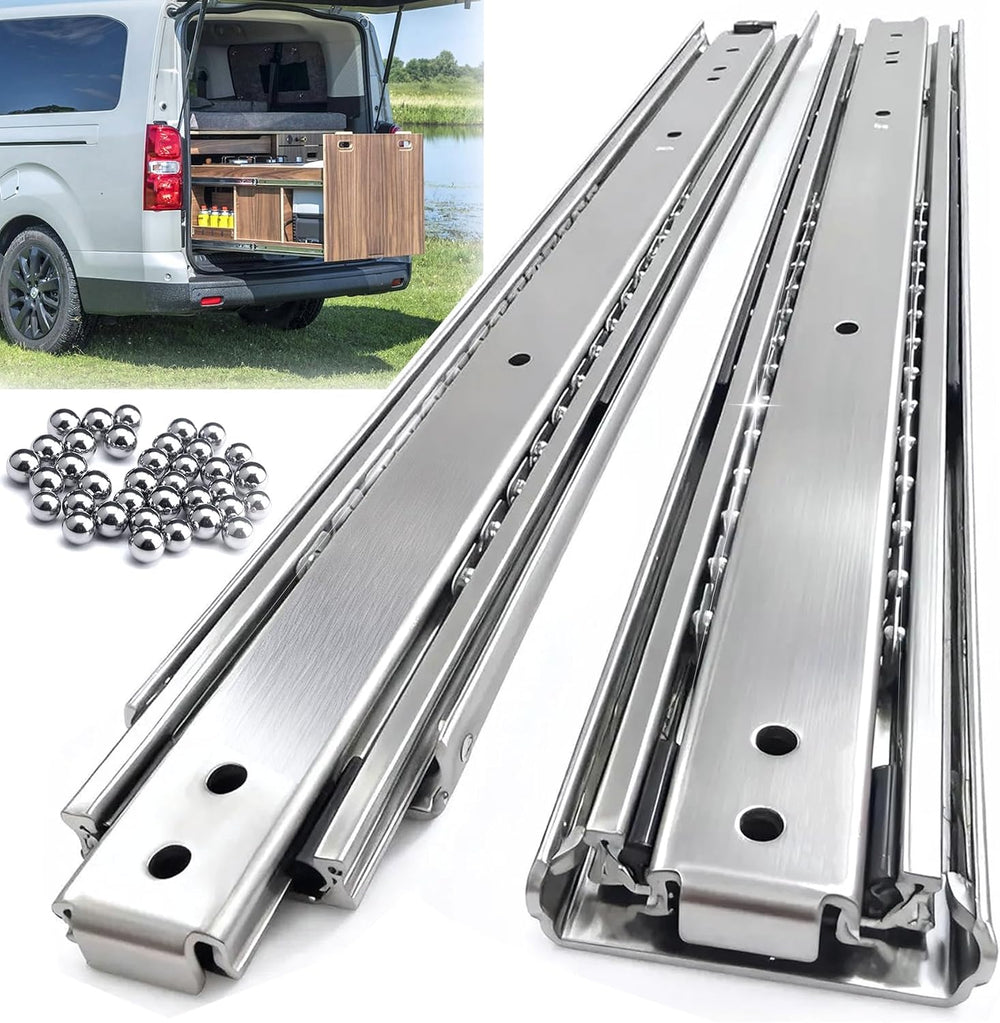 Thickened 200Lbs Heavy Duty Drawer Slides 1 Pair 10 12 14 16 18 20 22 24 32 4...