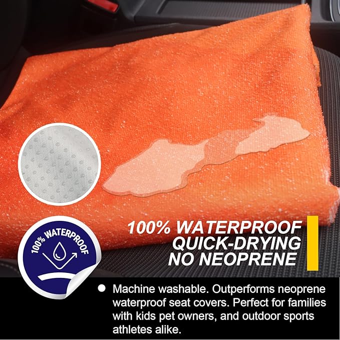 Back Seat Cover for Car Trucks Van SUV, Waterproof Rear Bench Towel Seat Covers