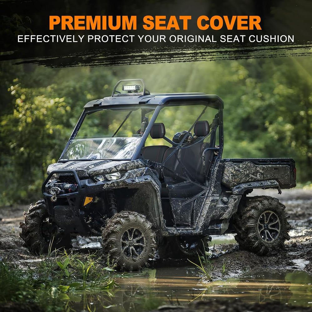 BORDAN UTV Seat Cover for 2016-2025 Can Am Defender DPS MAX 6X6 PRO Split Ben...