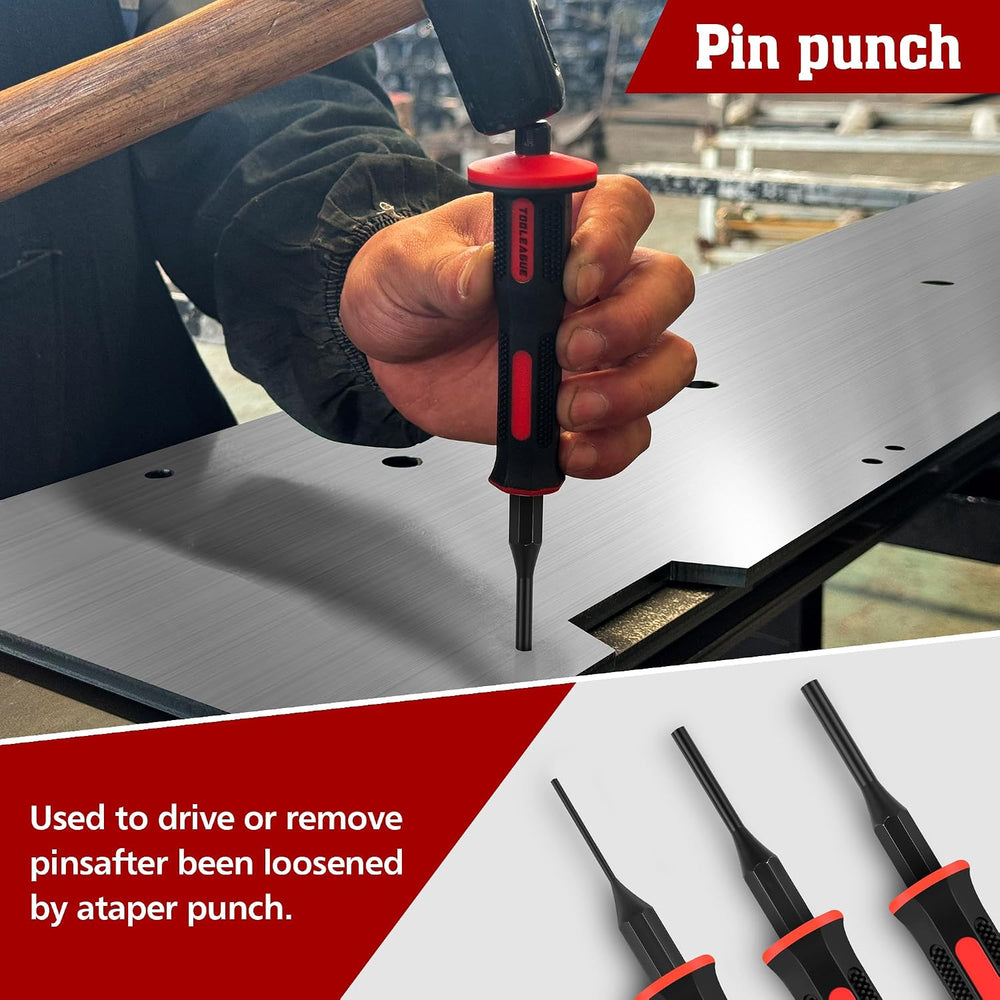 TOOLEAGUE 9Pcs Punch and Chisel Set with Hand Guard