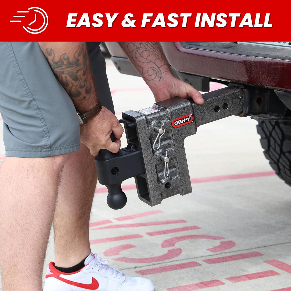 GEN-Y Hitch Mega-Duty 10" Drop Hitch Ball Mount 2" Receiver 16,000 ...