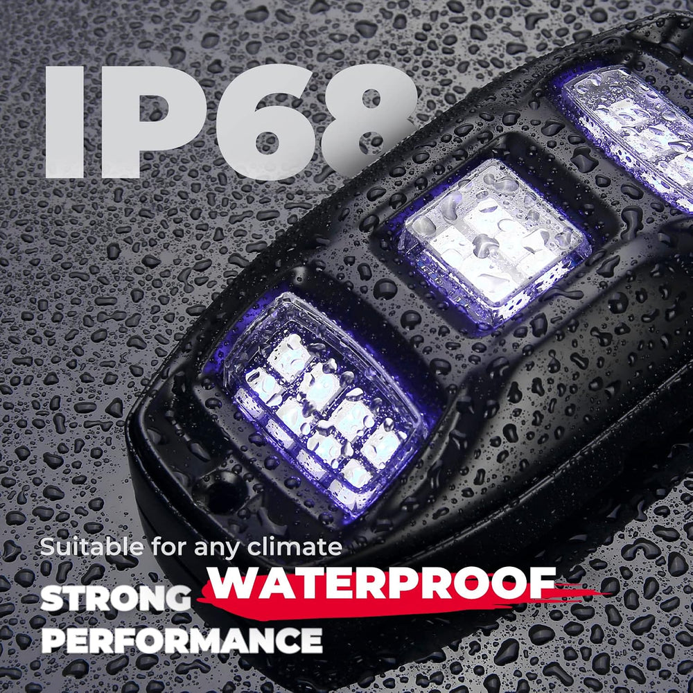 KEMIMOTO 4 Pods LED Rock Lights for Truck UTV, APP RF Dual Control Underglow ...