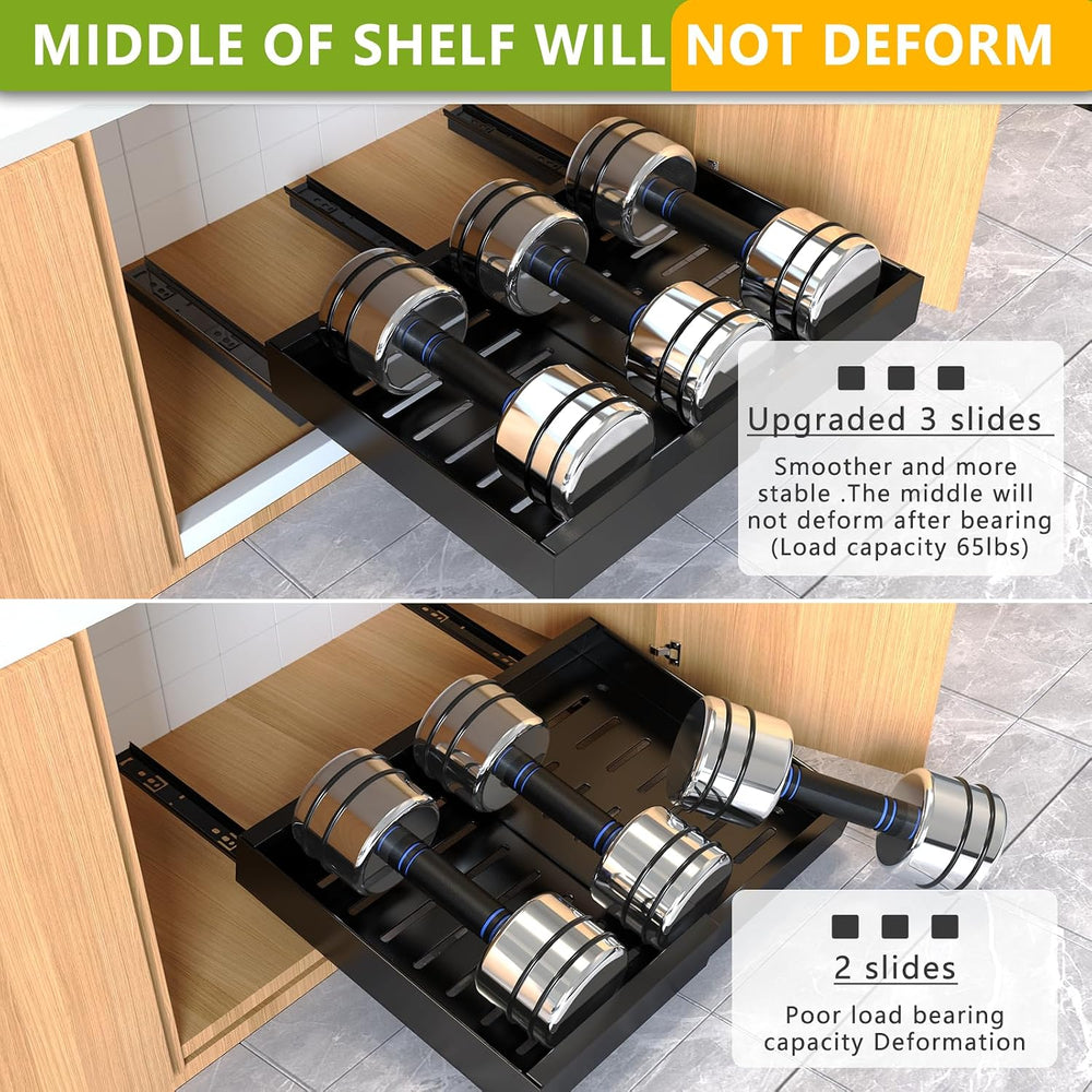 Mlinavn 2 Pack Pull Out Cabinet Organizer,21" Deep Slide Out Drawer Orga...
