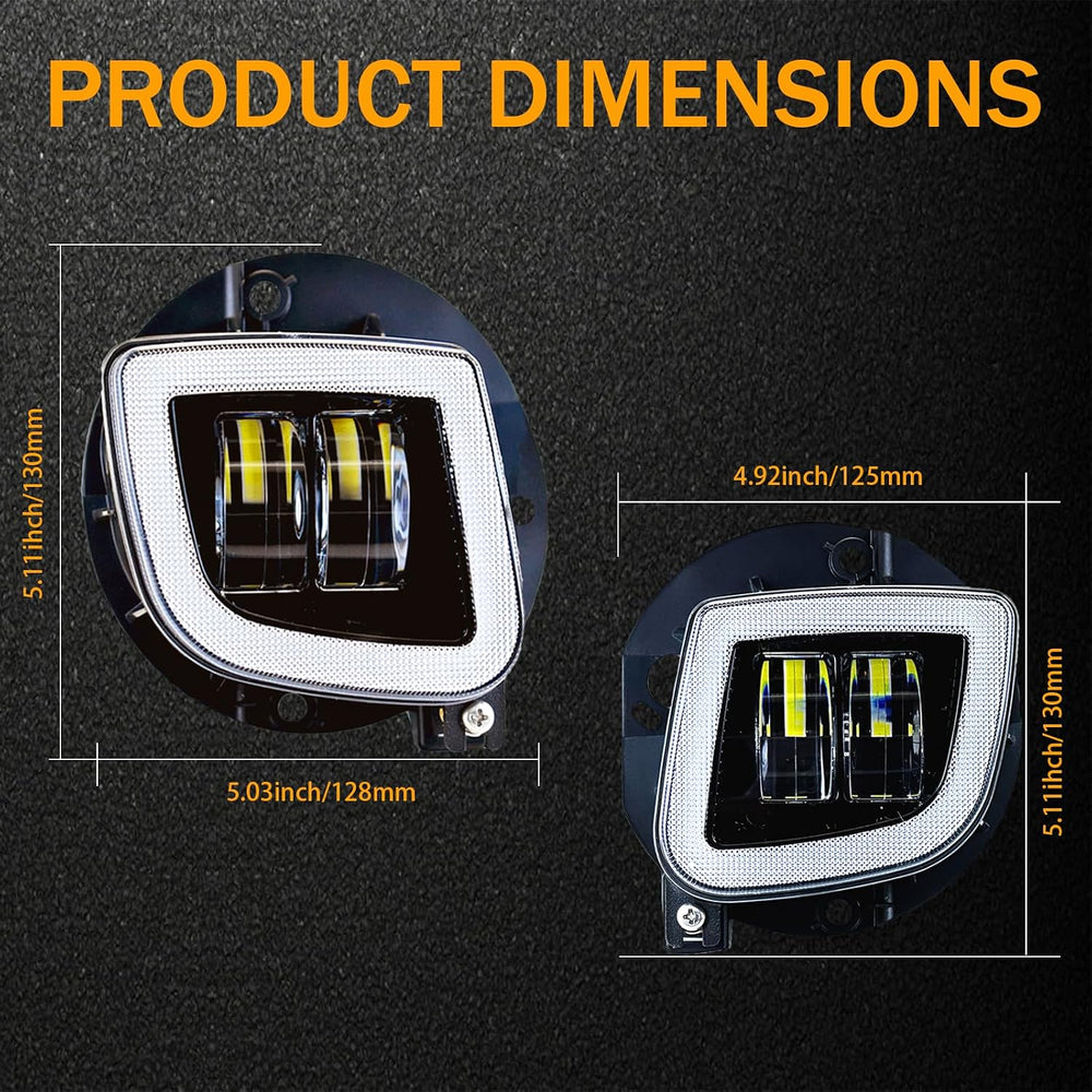 Pair LED Motorcycle Fog Lights Assembly with DRL Turn signal for Honda GoldWi...