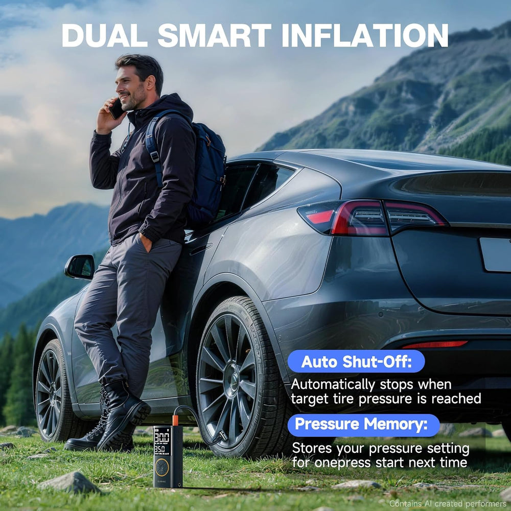 OlarHike Tire Inflator Portable Air Compressor, Cordless Electric Bike Pump