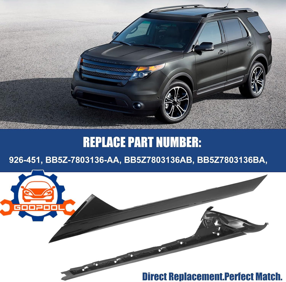 Windshield A-Pillar Molding Trim Kit Right Passenger Side Compatible with 201...