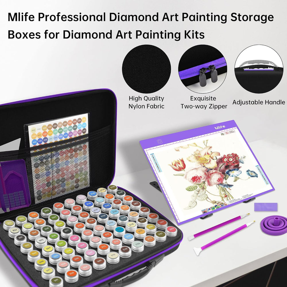 Mlife Diamond Art Painting Storage Boxes,1 Diamond Painting A4 Light Box Trac...