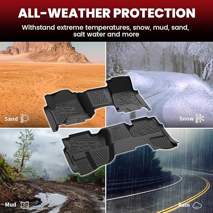 LASFIT Floor Mats 2014-2018 for Chevy Silverado/GMC Sierra 1500, 2015-2019