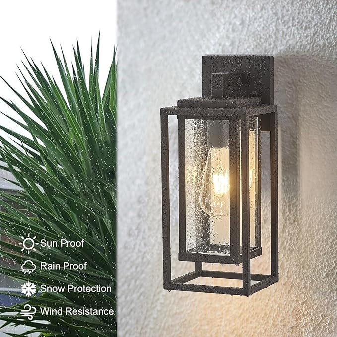 14" Outdoor Wall Light Fixtures Waterproofed Exterior Lantern W/Sturdy (...