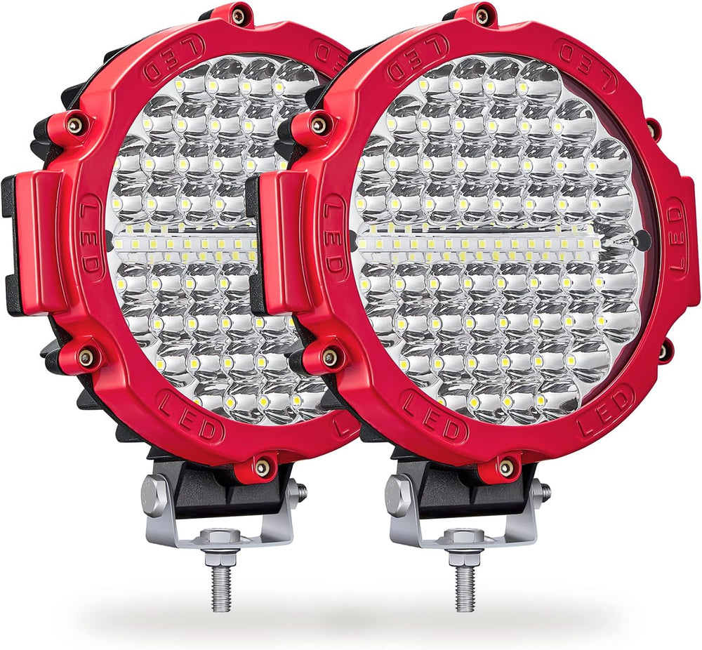 Round LED Light Pods, 7 Inch 120W 10000lm LED Off Road Driving Auxiliary Fog ...