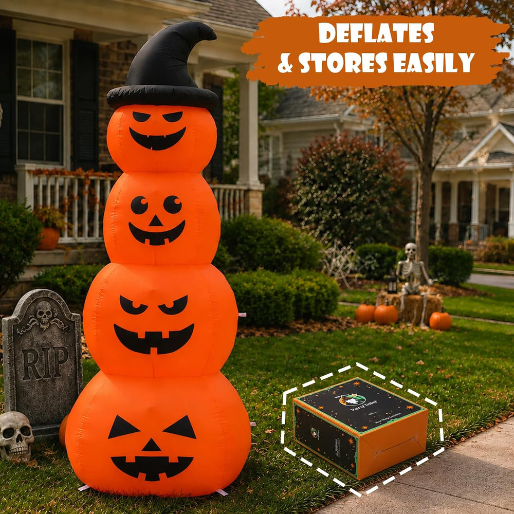 8FT Halloween Inflatable Stacked Pumpkins Outdoor Party Decor