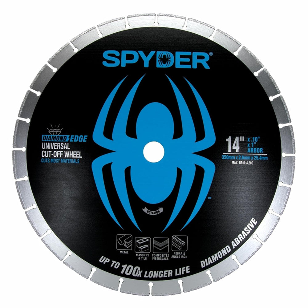 Spyder 14-inch Diamond Bite Cut-Off Wheel for Steel, Cast Iron, Rebar, Stone,...