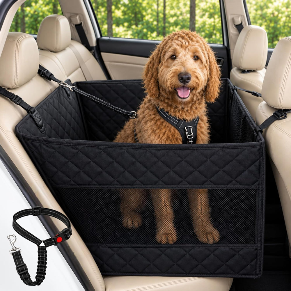 Half Hammock Dog Seat Cover for Back Seat - Waterproof Half Backseat Dog Cove...