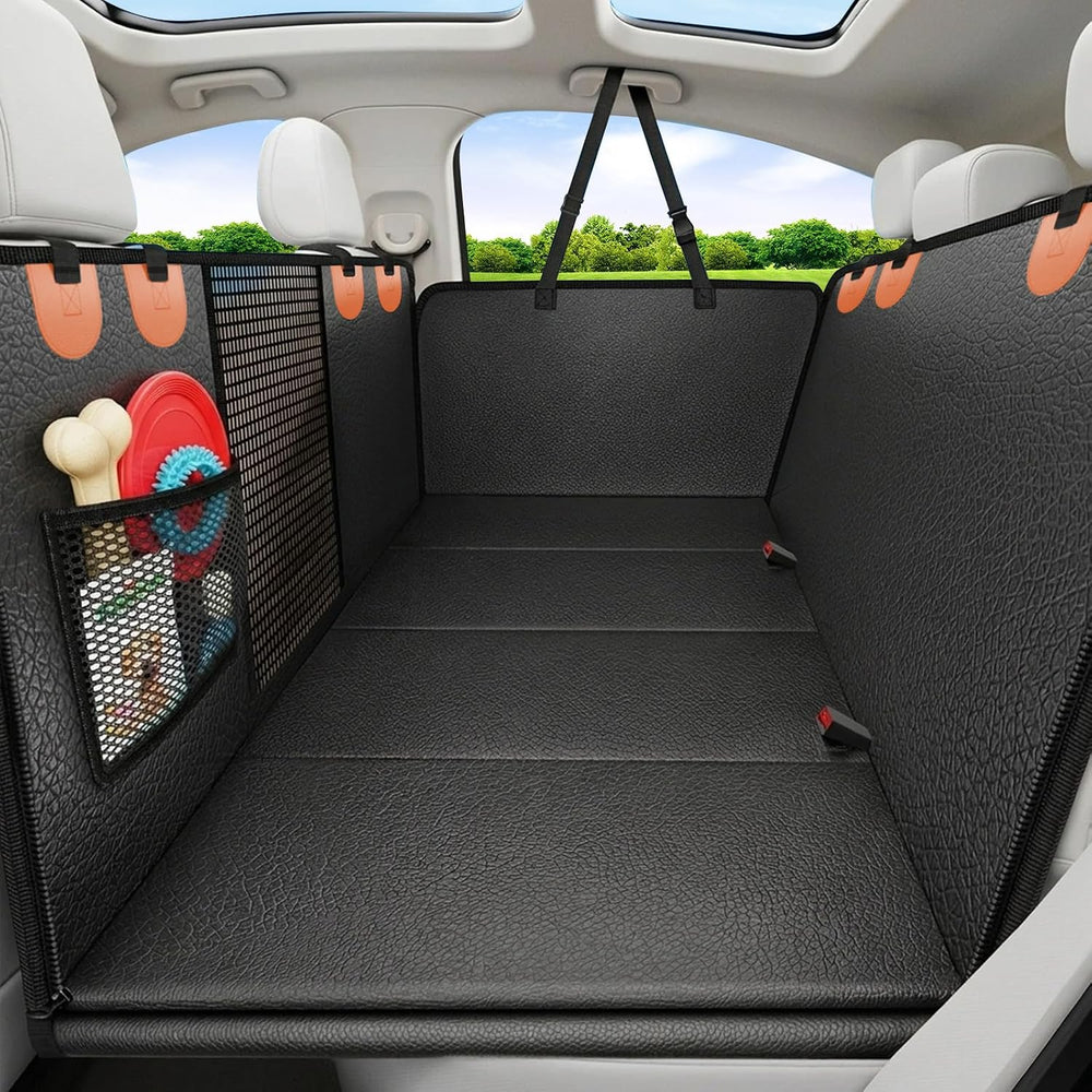 URPOWER PU Leather Hard Bottom Dog Car Seat Cover, Back Seat Extender