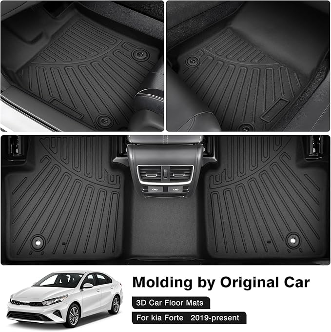 Powerty Floor Mats for 2019-2022 2023 2024 Kia Forte Accessories All Weather