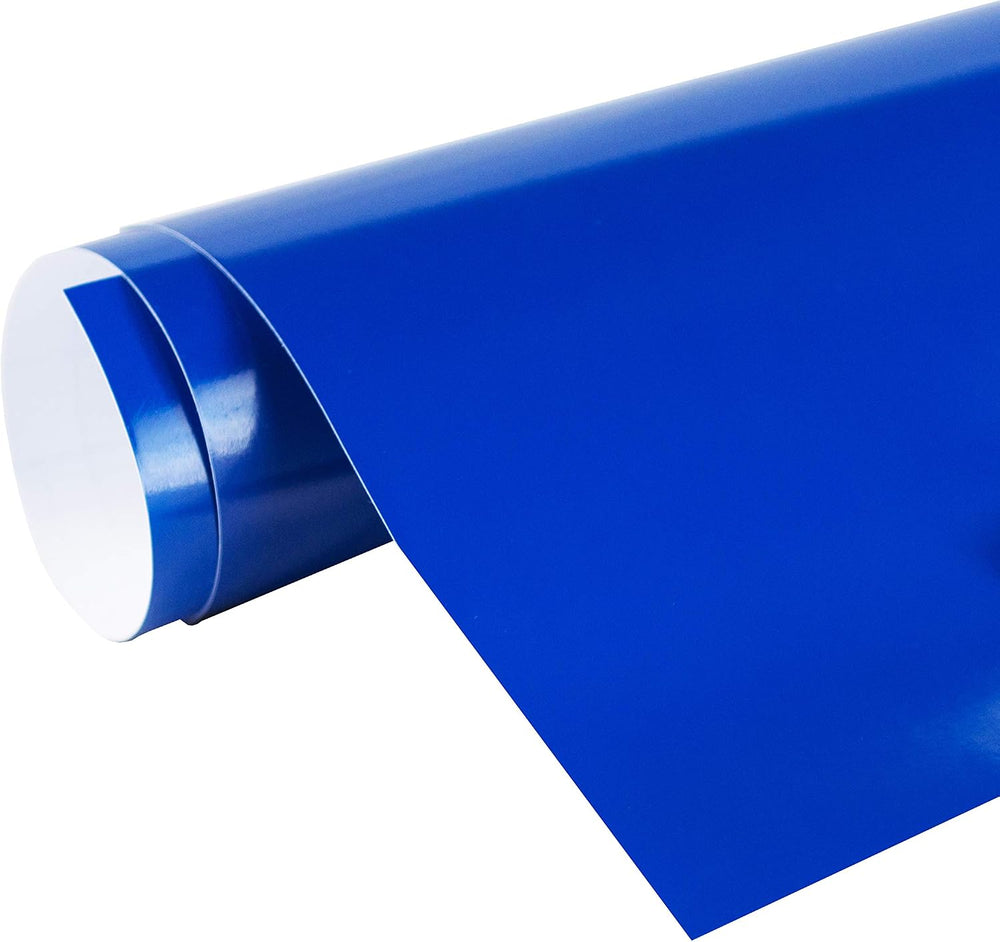 Picniva Glossy Sapphire Blue Adhesive Vinyl Roll, 24 in x 50 ft, Craft