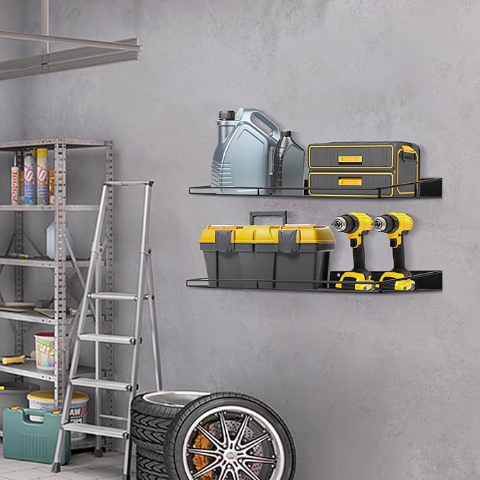 RedCall Heavy-Duty Wall Shelf, 2 Pack Garage Shelf, 23.5" x 12" Lar...