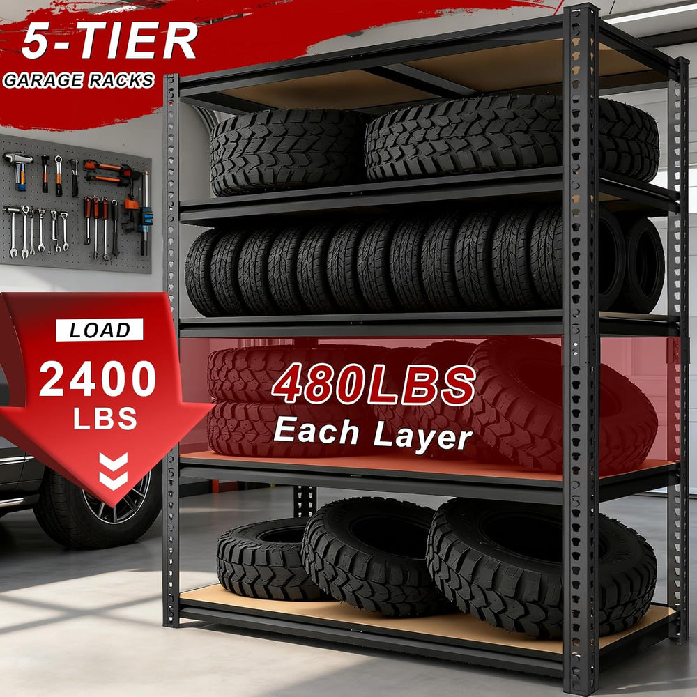 Garage Racks for Storage,5-Tier Adjustable Garage Shelving Storage Shelves,24...